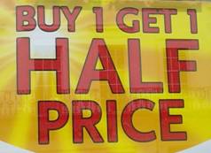 buy 1 get one for half price